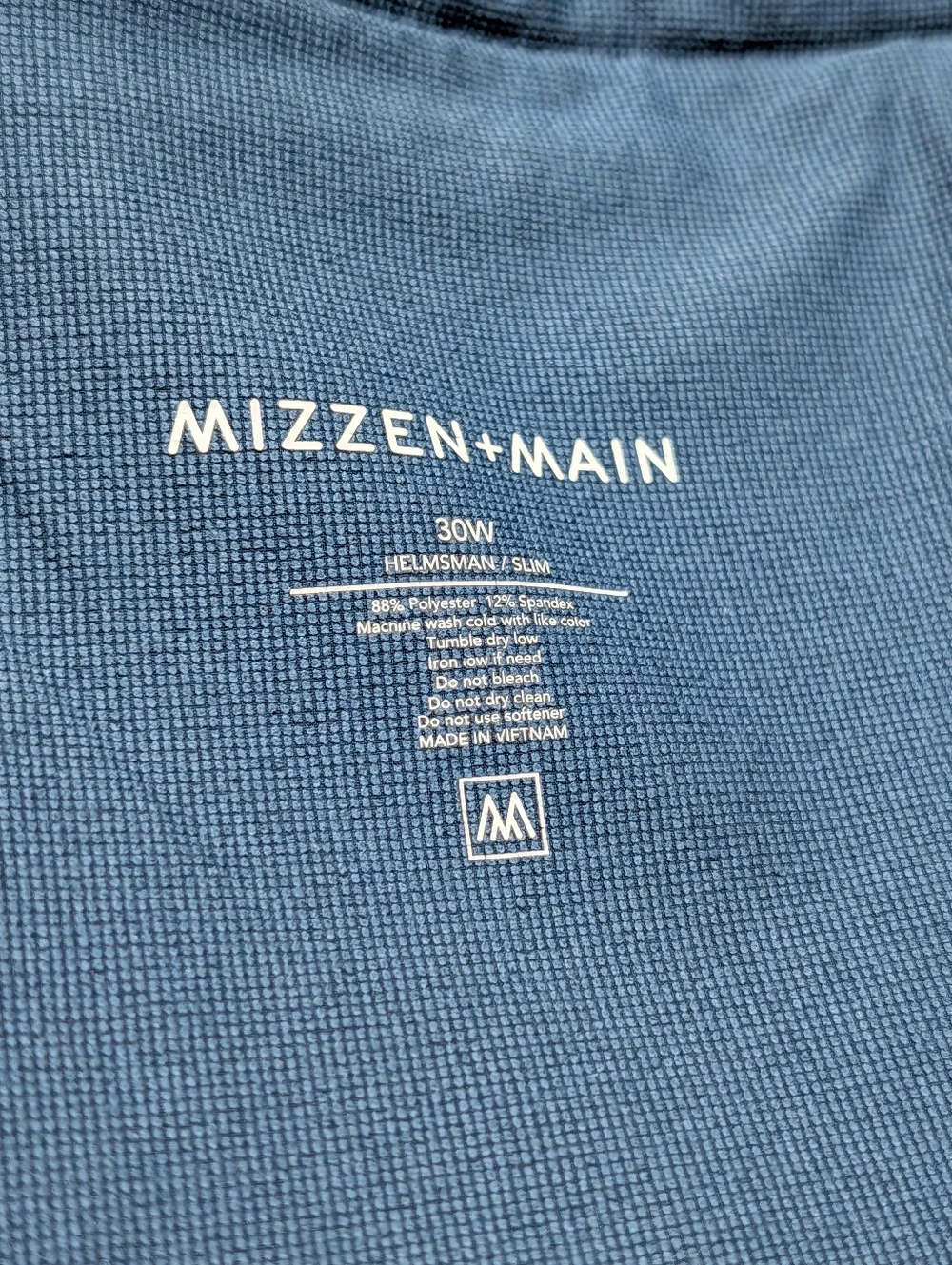 Mizzen+Main Helmsman Slim Joggers Blue 30W Golf Performance Pants Stretch Travel - Picture 4 of 15